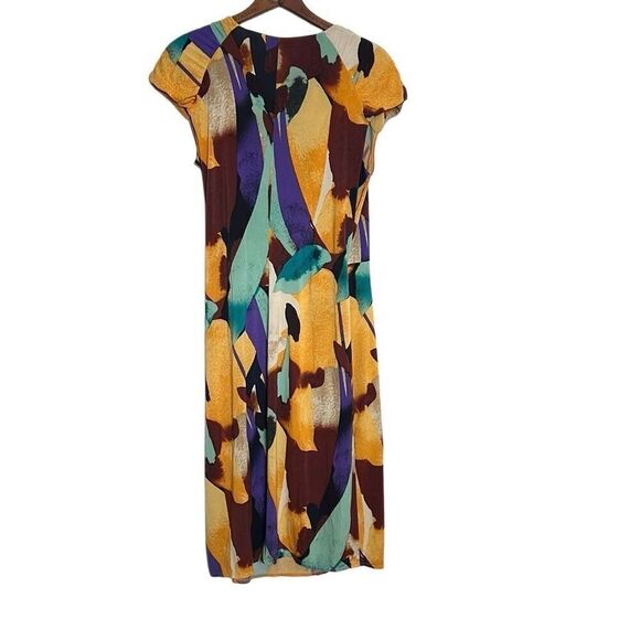 Alfani Cap Sleeve Stretch Surplice Neck Midi Wrap Dress Multicolor Medium - Picture 7 of 7